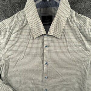 Lanvin Size 100 (medium) Blue Check Button Up Shirt Long Sleeve Men Cotton